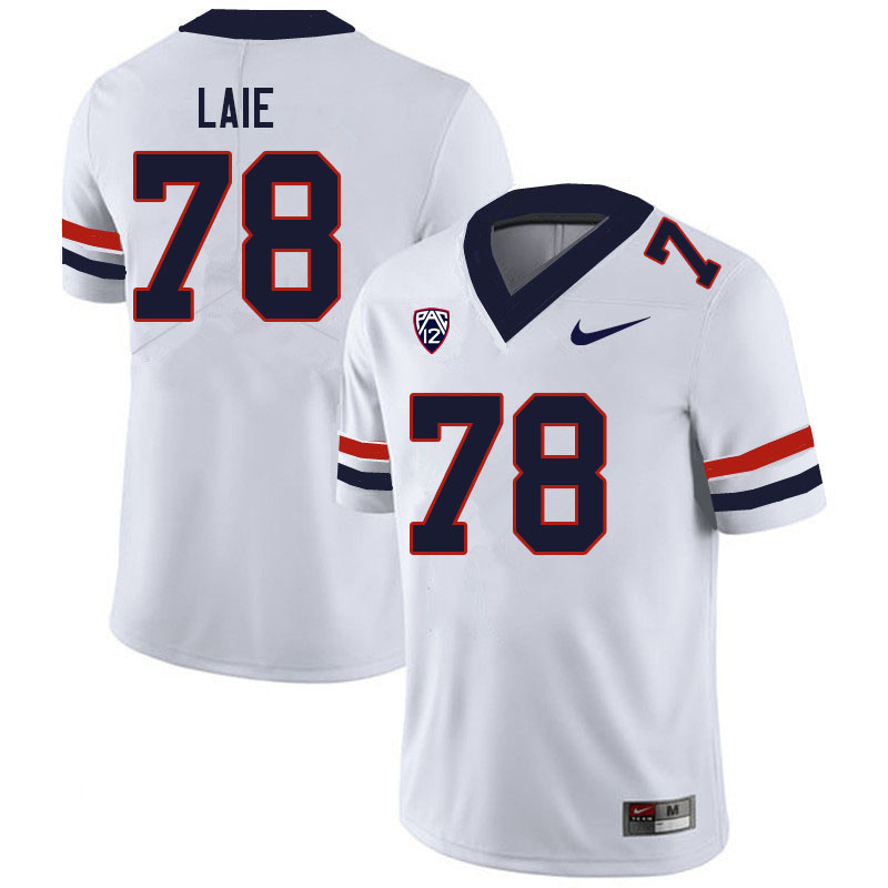 Men #78 Donovan Laie Arizona Wildcats College Football Jerseys Sale-White - Click Image to Close